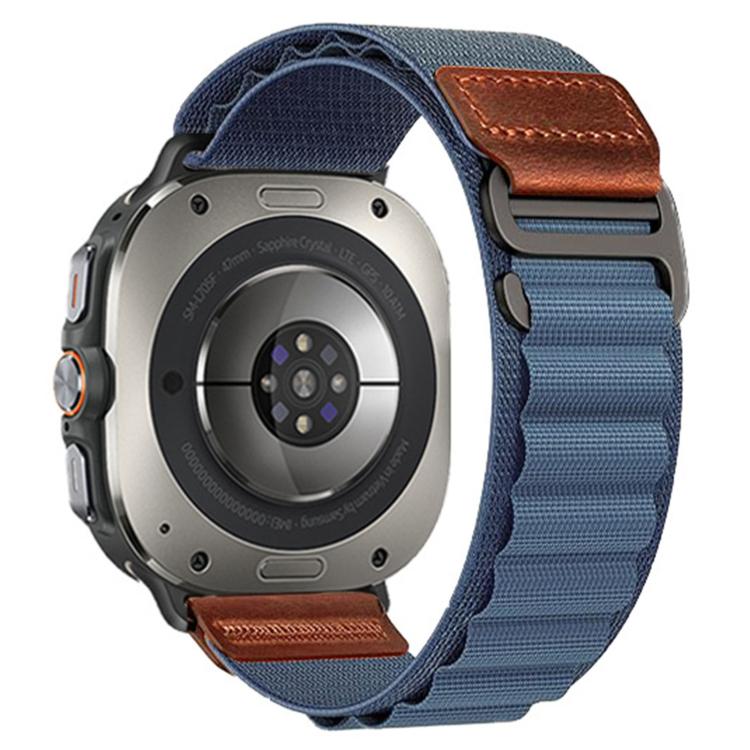 Retro Vegan Leather Label Alpine Nylon Loop Watch Band, For Galaxy Watch Ultra2 2026 / 2025 / 1 2024