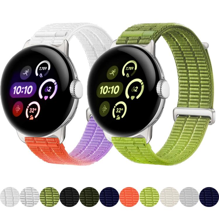 Double-Link Cloud-Feel Breathable Nylon Loop Metal Head Watch Band, For Google Pixel Watch 5 / 4 / 3 / 2 / 1 41mm, For Google Pixel Watch 5 / 4 / 3 45mm