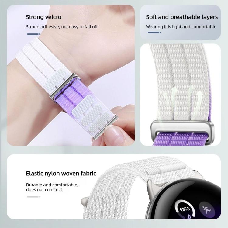 Double-Link Cloud-Feel Breathable Nylon Loop Metal Head Watch Band, For Google Pixel Watch 5 / 4 / 3 / 2 / 1 41mm, For Google Pixel Watch 5 / 4 / 3 45mm
