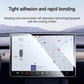 Clear tempered glass film adhered to car navigation screen for a smooth, secure fit