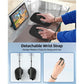 Black controller mouse grips with detachable wrist straps, hands holding during play
