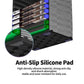 Anti-slip silicone pad detail for game disc storage tower, black base corner