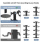 Modular 3-tier controller stand system with snap-on holder arms and tier options