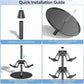 Assembly guide parts for a three-tier rotating controller stand, including base and rods