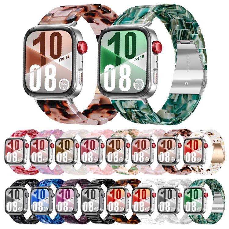 Resin watch bands in assorted colors with butterfly clasps