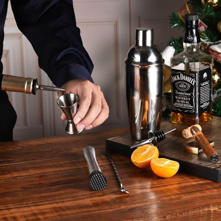 Stainless Steel Cocktail Set 750ml Shaker and Cocktail Tools, 7-Piece Set