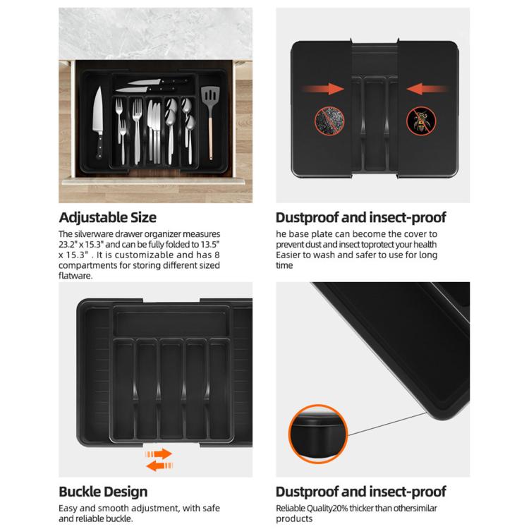 Expandable Large-Capacity Divided Cutlery Storage Box