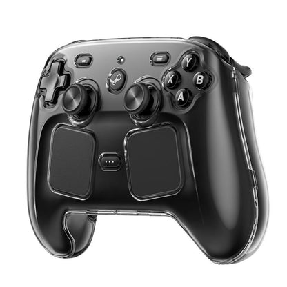 Transparent hard-shell protective case with molded controller button and grip cutouts