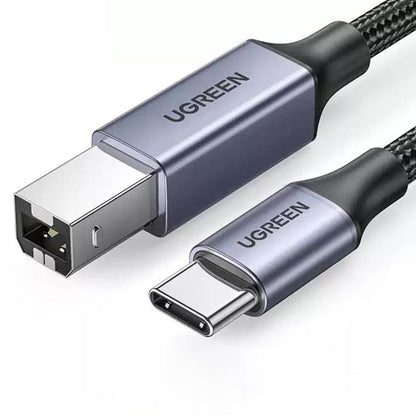 UGREEN US370 80805 USB C to USB B 2.0 Cable Braided Printer Cable, Length: 1m, US370