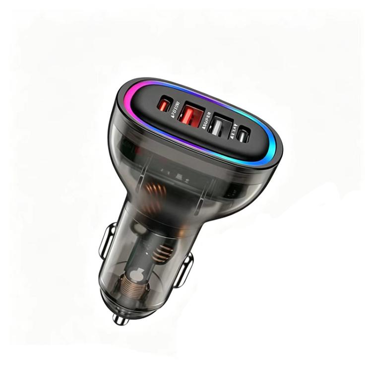 P54 75W PD3.0 USB-C x 2+USB x 2 Multi Protocol Car Charger, without Cable