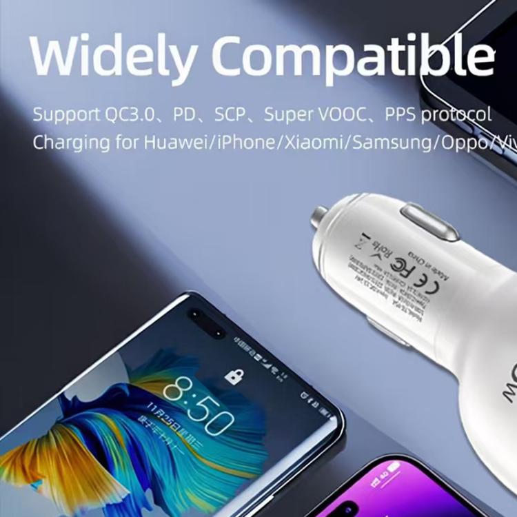 P54 75W PD3.0 USB-C x 2+USB x 2 Multi Protocol Car Charger, without Cable