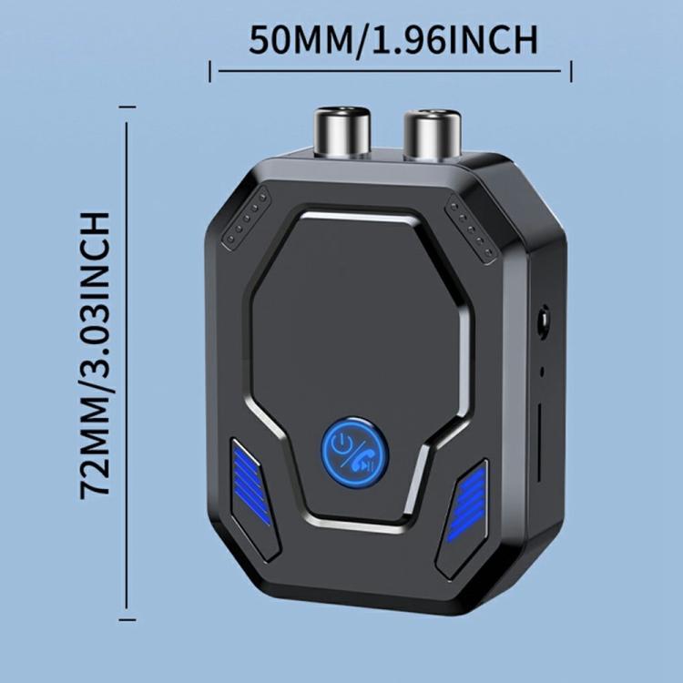 Bluetooth audio transceiver adapter with dual top metal ports and TF card slot