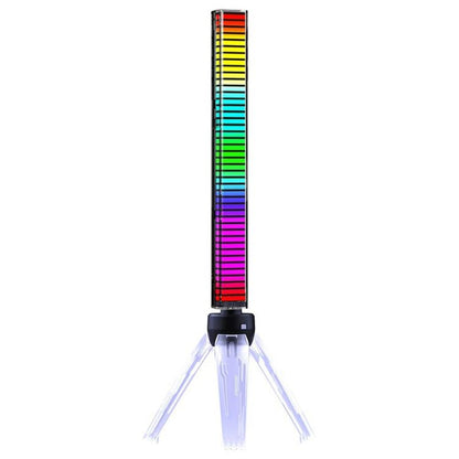 Rechargeable RGB LED light bar on clear tripod base, illuminated bracket