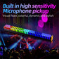 RGB music rhythm light bar with stacked LED segments glowing in multiple colors