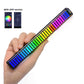 Handheld RGB LED music rhythm light bar with multicolor stripe segments
