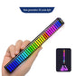 RGB pickup light bar with gradient rainbow LED stripes in a black frame, held in hand