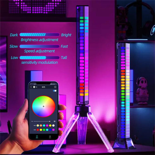 L026Z Music Sync Sound-activated Pickup Gaming Ambient Lamp with Illuminated Bracket, L026Z