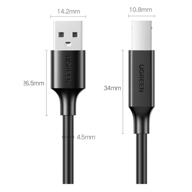 UGREEN US104 10328 USB Type-A to Type-B Square Interface Printer Connection Cable, Length: 3M, US104