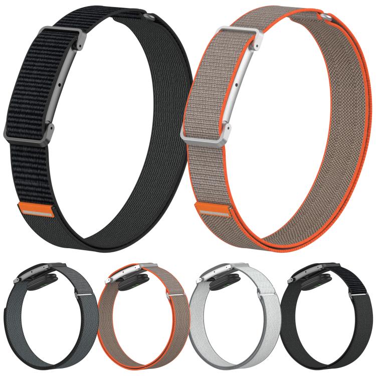 Adjustable Metal Shell Hybrid Nylon Hook and Loop Fastener Arm Band, For Google Fitbit Air