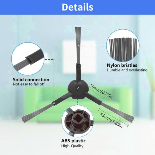 JUNSUNMAY 6pcs Side Brush for Dreame L40s Ultra CE / L40 Ultra AE / X30 Ultra / L30 Ultra / D30 Ultra / D20 Plus / L10s Ultra