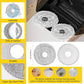 Circular washable mop pads in grey and white with center holes