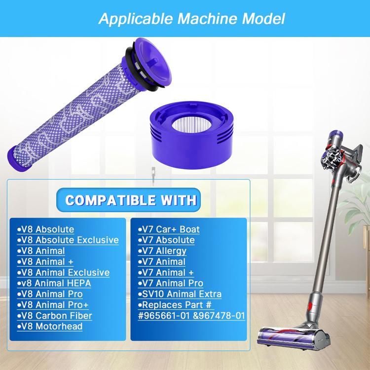JUNSUNMAY Post & Pre Filters Replacements for Dyson V8 / V7 Vacuum, 2 in 1, 4 in 1