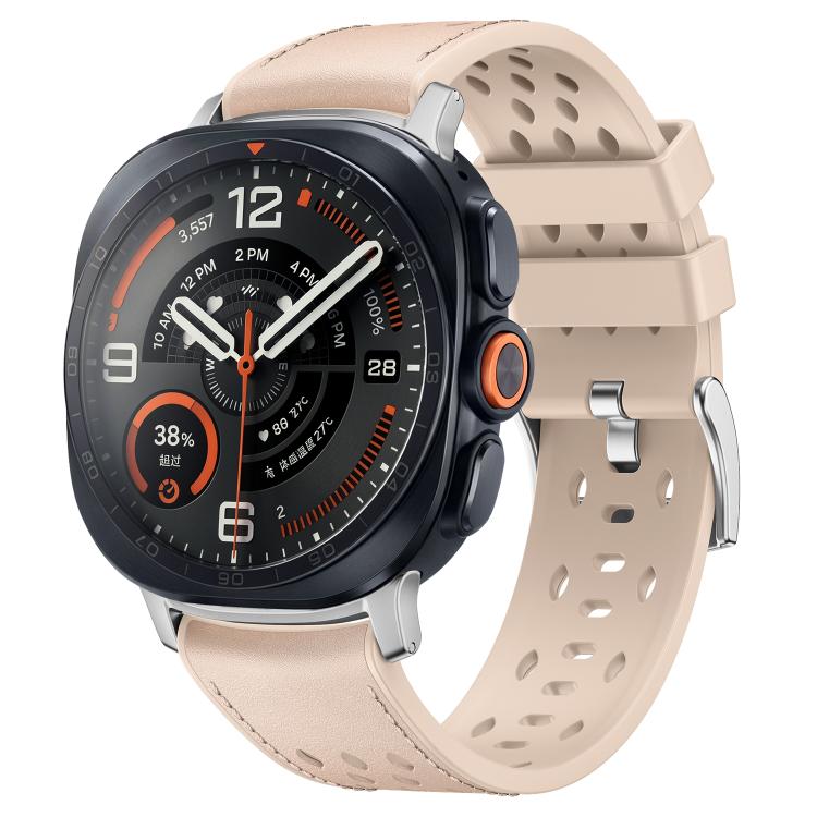 Mesh Vegan Leather-Coated Silicone Watch Band, For Galaxy Watch Ultra2 2026 / 2025 / 1 2024