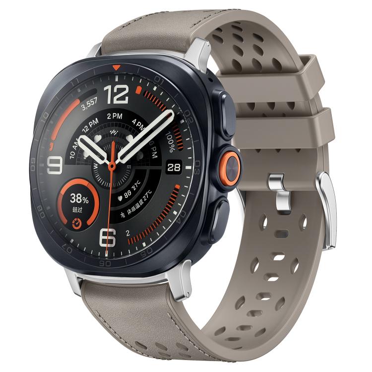 Mesh Vegan Leather-Coated Silicone Watch Band, For Galaxy Watch Ultra2 2026 / 2025 / 1 2024