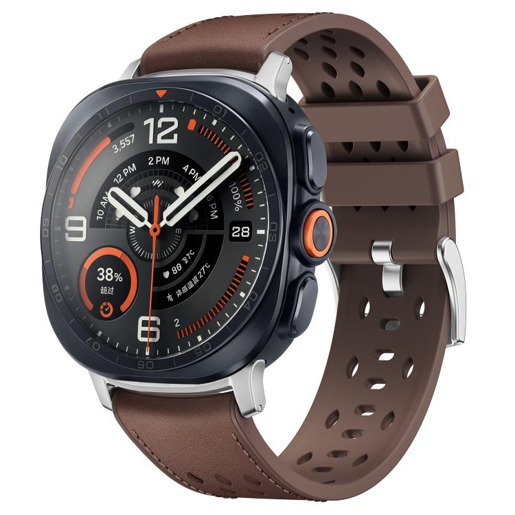 Mesh Vegan Leather-Coated Silicone Watch Band, For Galaxy Watch Ultra2 2026 / 2025 / 1 2024