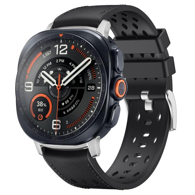 Mesh Vegan Leather-Coated Silicone Watch Band, For Galaxy Watch Ultra2 2026 / 2025 / 1 2024