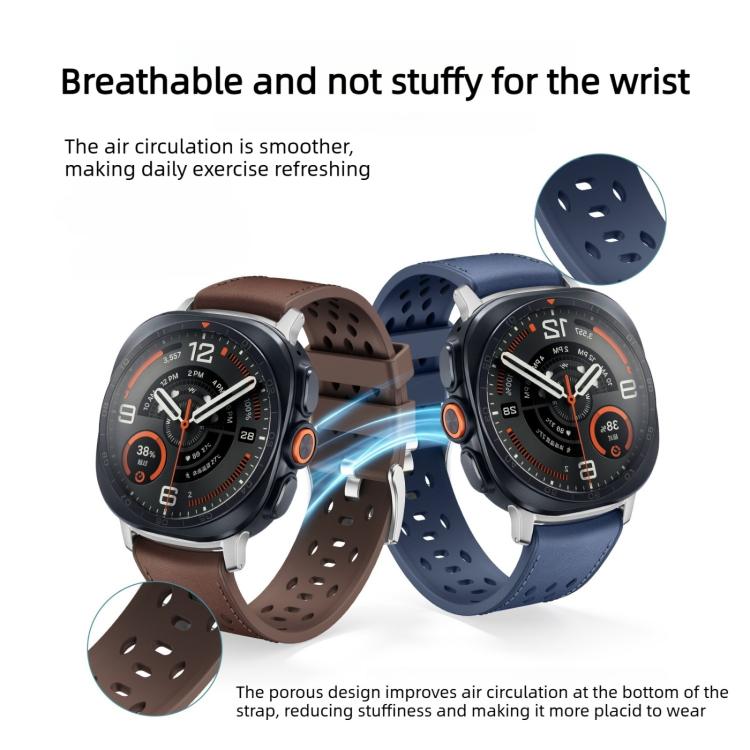 Mesh Vegan Leather-Coated Silicone Watch Band, For Galaxy Watch Ultra2 2026 / 2025 / 1 2024