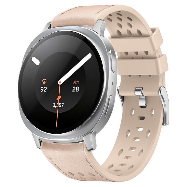 Mesh Vegan Leather-Coated Silicone Watch Band, For Galaxy Watch9 / 8 / 8 Classic