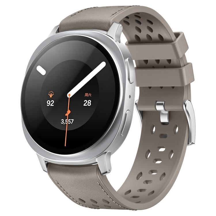 Mesh Vegan Leather-Coated Silicone Watch Band, For Galaxy Watch9 / 8 / 8 Classic