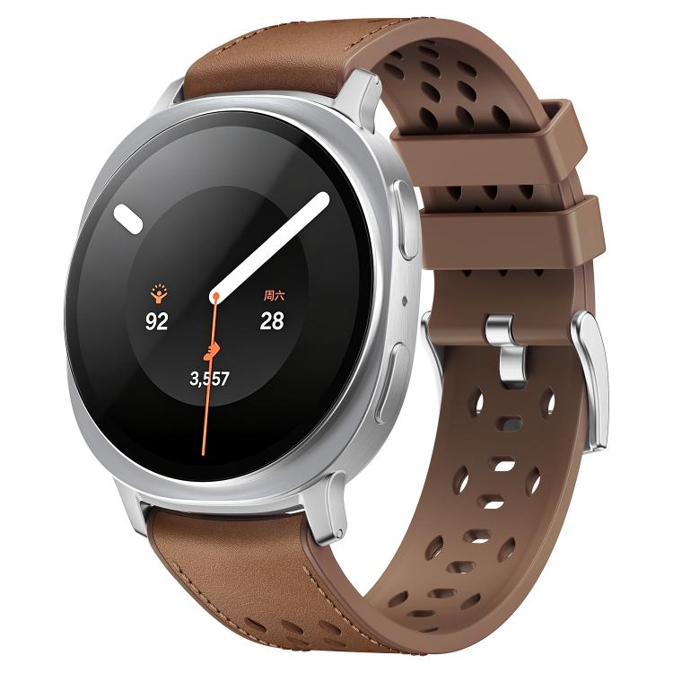 Mesh Vegan Leather-Coated Silicone Watch Band, For Galaxy Watch9 / 8 / 8 Classic