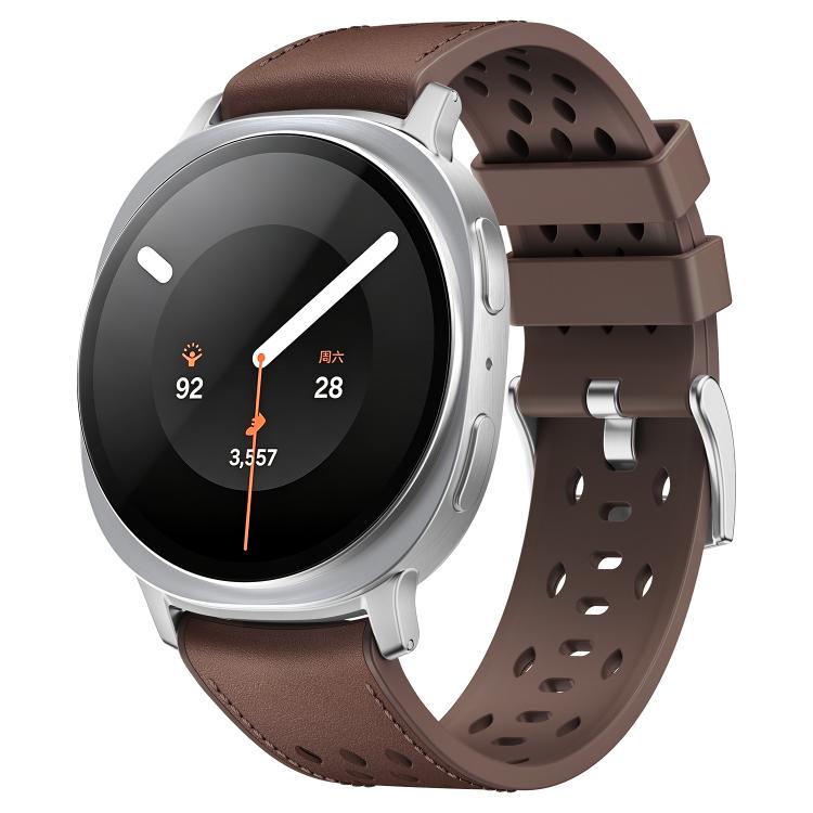 Mesh Vegan Leather-Coated Silicone Watch Band, For Galaxy Watch9 / 8 / 8 Classic