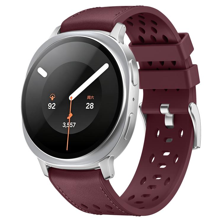 Mesh Vegan Leather-Coated Silicone Watch Band, For Galaxy Watch9 / 8 / 8 Classic