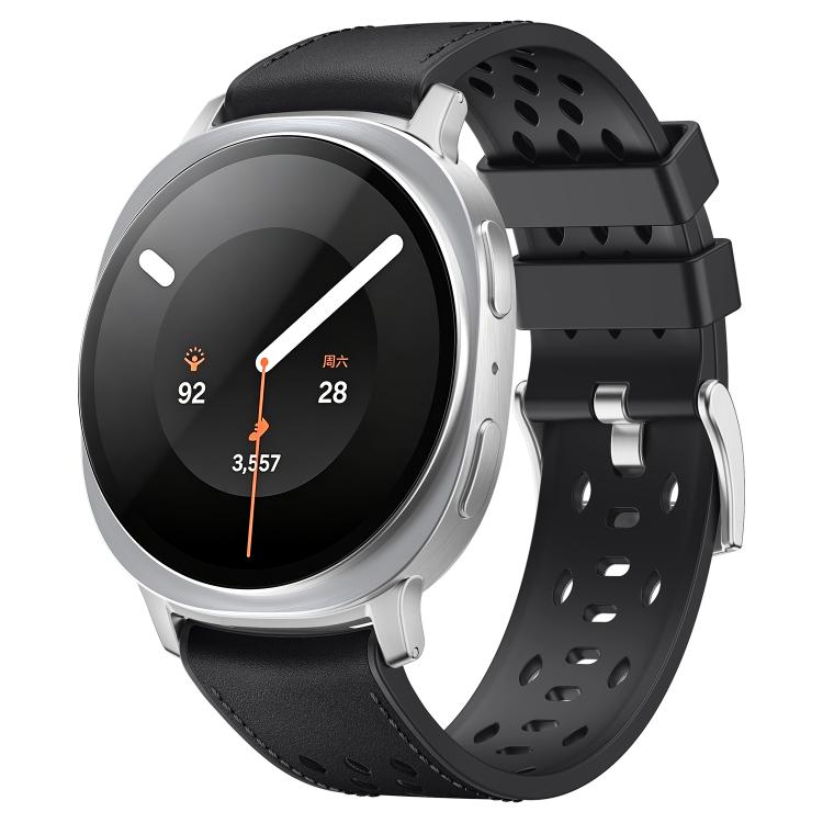 Mesh Vegan Leather-Coated Silicone Watch Band, For Galaxy Watch9 / 8 / 8 Classic
