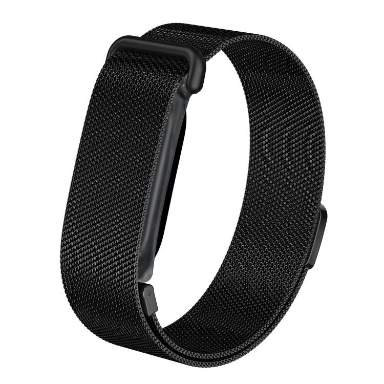 Frosted Clear Plastic Integrated Frame Milanese Stainless Steel Watch Band, For Google Fitbit Air