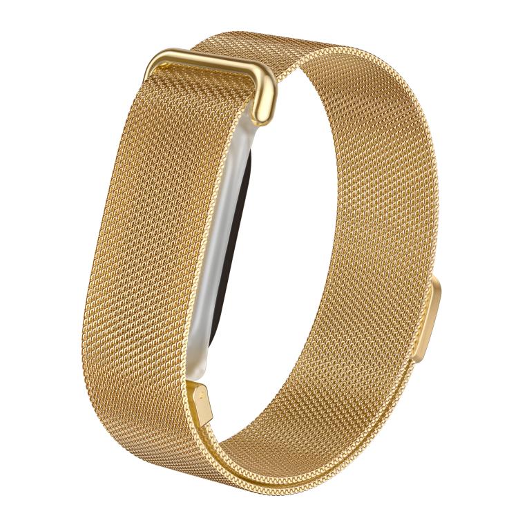 Frosted Clear Plastic Integrated Frame Milanese Stainless Steel Watch Band, For Google Fitbit Air