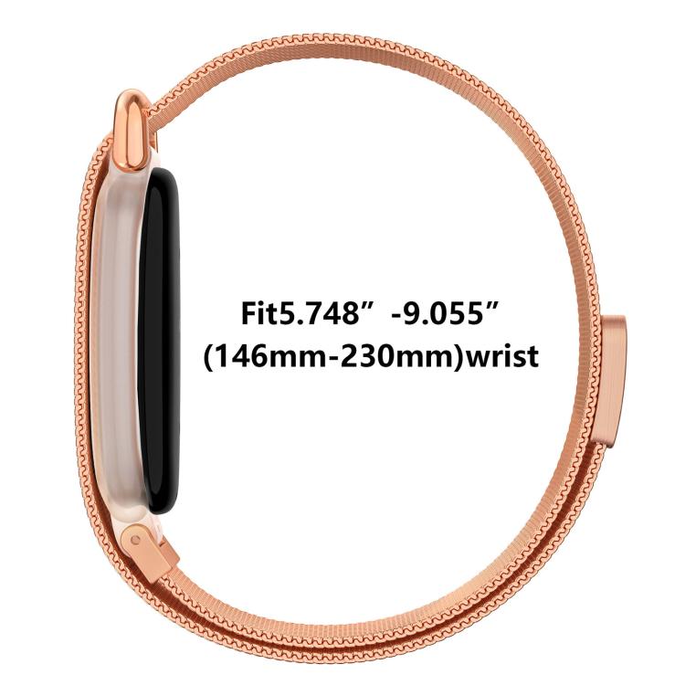 Frosted Clear Plastic Integrated Frame Milanese Stainless Steel Watch Band, For Google Fitbit Air