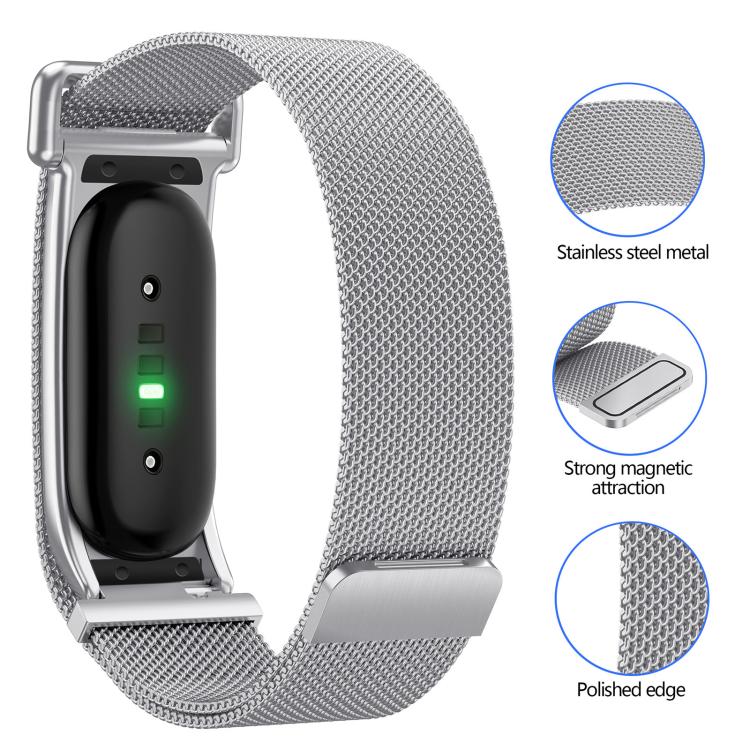 Metal Case Integrated Milanese Magnetic Stainless Steel Watch Band, For Google Fitbit Air