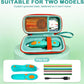 Teal hard zippered storage bag with pen, colored sticks, and mesh front pocket.