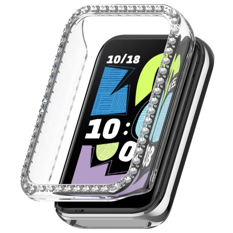 Single Row Diamond Half Coverage Hollow PC Watch Protective Case, For Honor Band 11