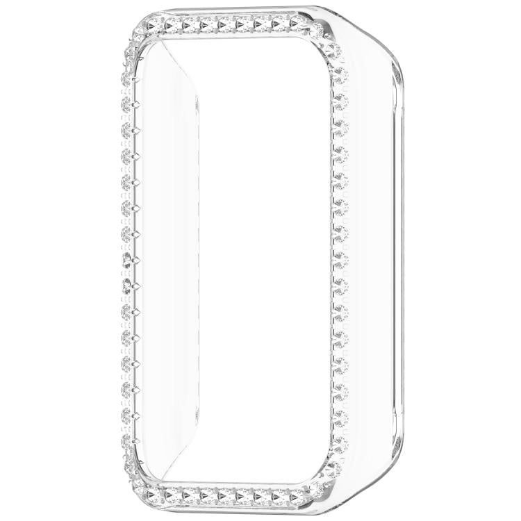 Single Row Diamond Half Coverage Hollow PC Watch Protective Case, For Honor Band 11