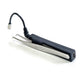 Black UV eyelash curing lamp with curved cable and metal curing prongs
