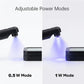 UV lash curing lamp emitting adjustable UV light with black base