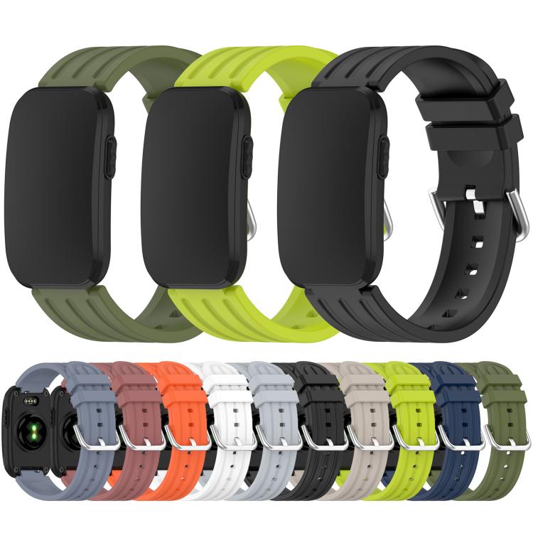 Pin Buckle Vertical-Striped Silicone Watch Band, For Garmin CIRQA Smart Band