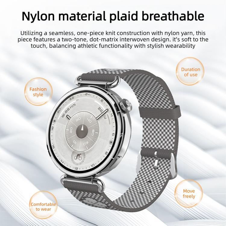 Floral Print Seamless Knitted Nylon Watch Band, 18mm