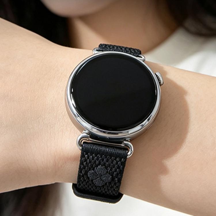 Floral Print Seamless Knitted Nylon Watch Band, 18mm