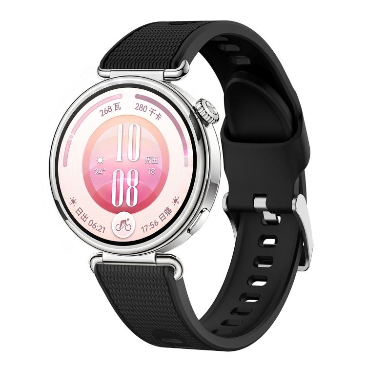 Woven Texture Two Color Silicone Watch Band, 18mm